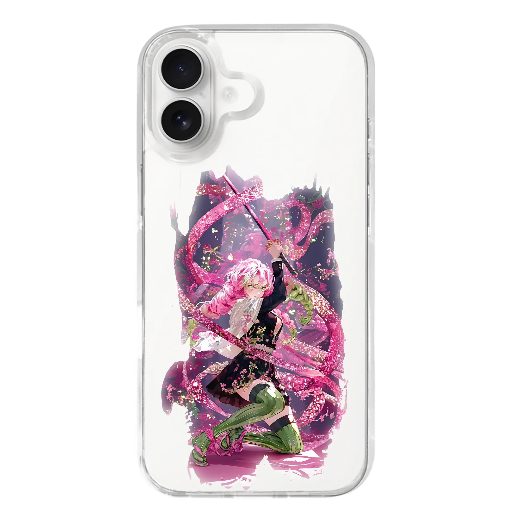 鬼滅の刃 グッズ,甘露寺 蜜璃 - iPhone 17シリーズ 透明スマホケース – 薄型・耐衝撃・精密フィット保護カバー